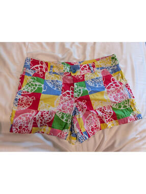 Lilly Pulitzer Women Shorts Size 8 Turtle Multicolor patchwork